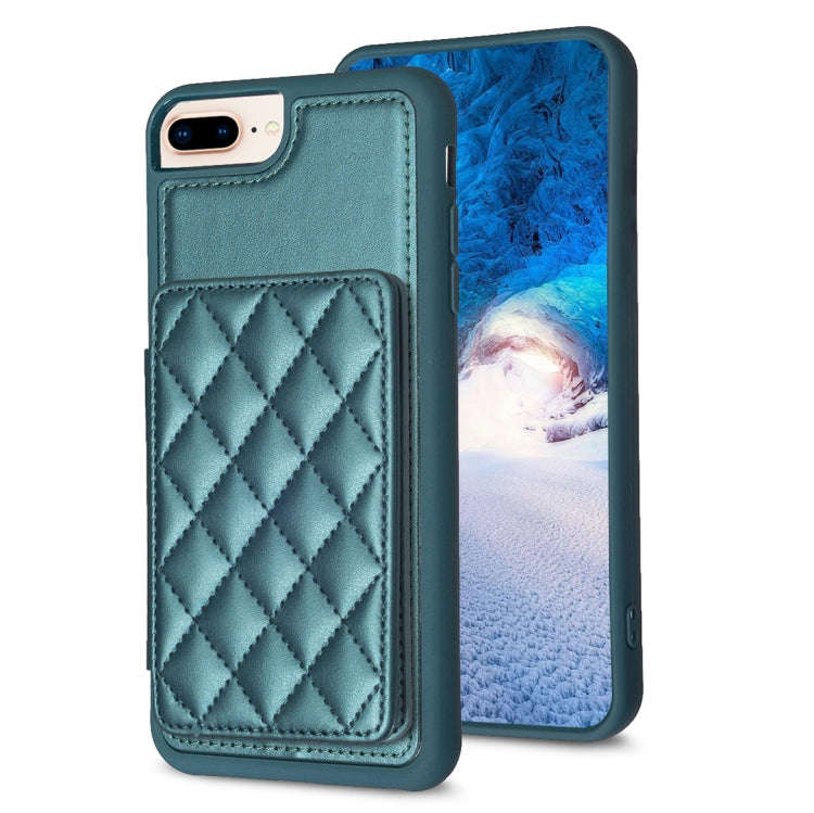 BF25 Square Plaid Card Bag Holder Phone Case, For iPhone XS Max, For iPhone 8 Plus / 7 Plus