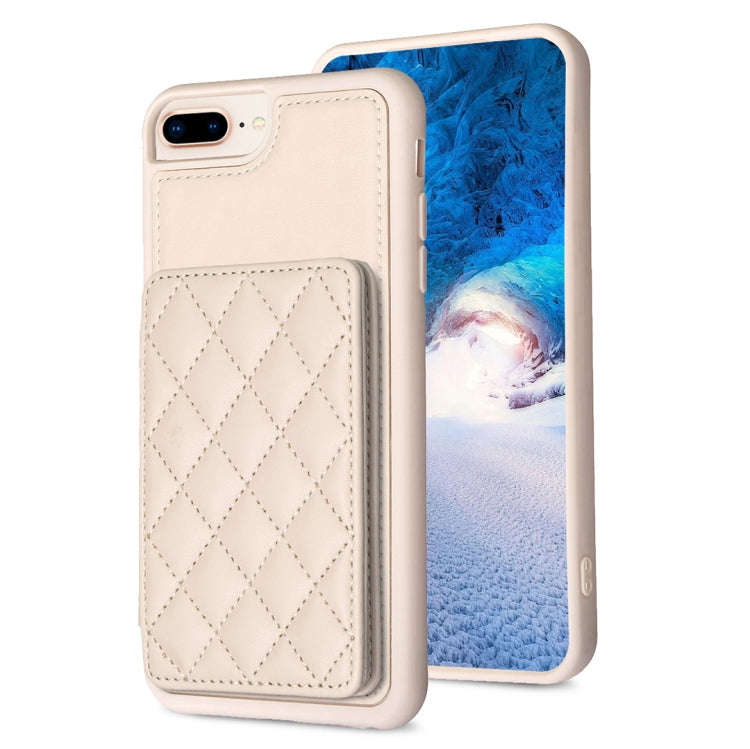 BF25 Square Plaid Card Bag Holder Phone Case, For iPhone XS Max, For iPhone 8 Plus / 7 Plus