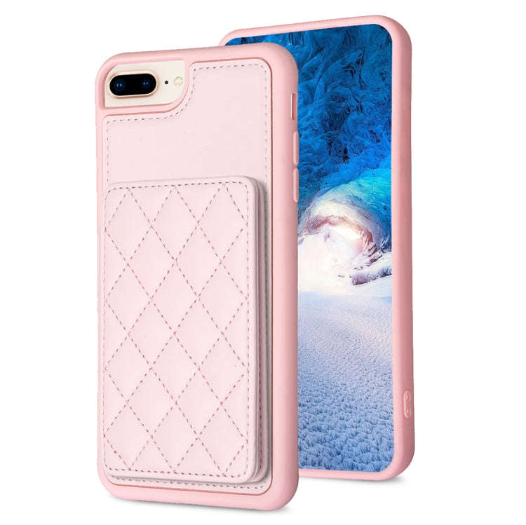 BF25 Square Plaid Card Bag Holder Phone Case, For iPhone XS Max, For iPhone 8 Plus / 7 Plus