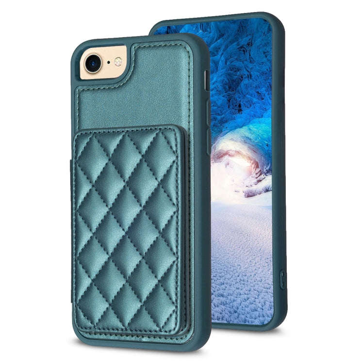 BF25 Square Plaid Card Bag Holder Phone Case, For iPhone 14 Pro Max, For iPhone 15, For iPhone SE...