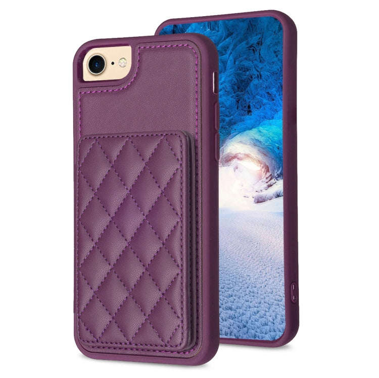 BF25 Square Plaid Card Bag Holder Phone Case, For iPhone 14 Pro Max, For iPhone 15, For iPhone SE...