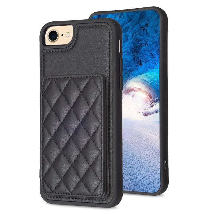 BF25 Square Plaid Card Bag Holder Phone Case, For iPhone 14 Pro Max, For iPhone 15, For iPhone SE...