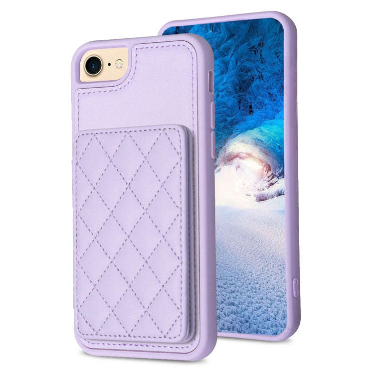 BF25 Square Plaid Card Bag Holder Phone Case, For iPhone 14 Pro Max, For iPhone 15, For iPhone SE...