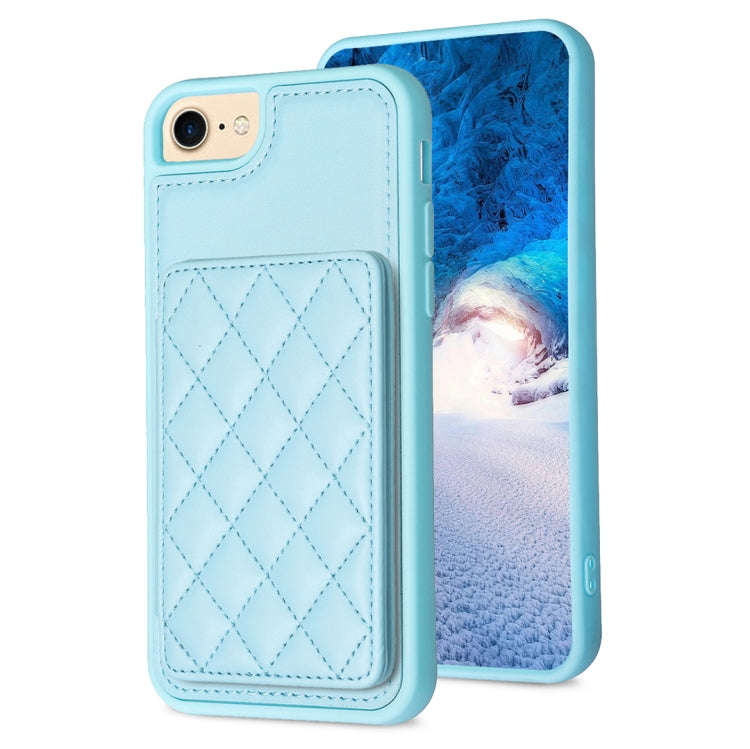 BF25 Square Plaid Card Bag Holder Phone Case, For iPhone 14 Pro Max, For iPhone 15, For iPhone SE...