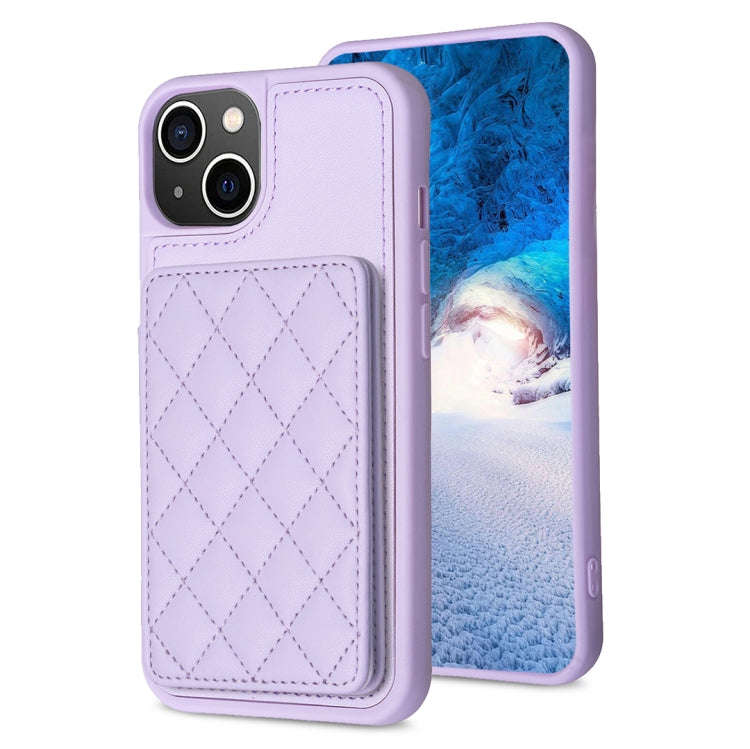 BF25 Square Plaid Card Bag Holder Phone Case, For iPhone 14 Pro Max, For iPhone 15, For iPhone SE...