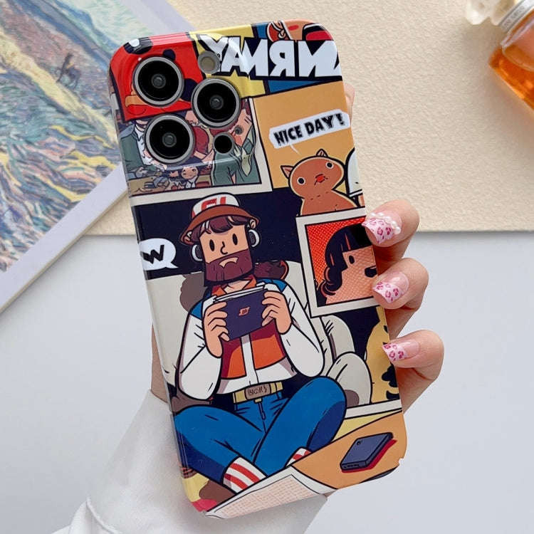 Painted Pattern Precise Hole PC Phone Case, For iPhone 15 Pro