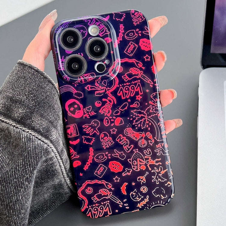 Painted Pattern Precise Hole PC Phone Case, For iPhone 15 Pro Max