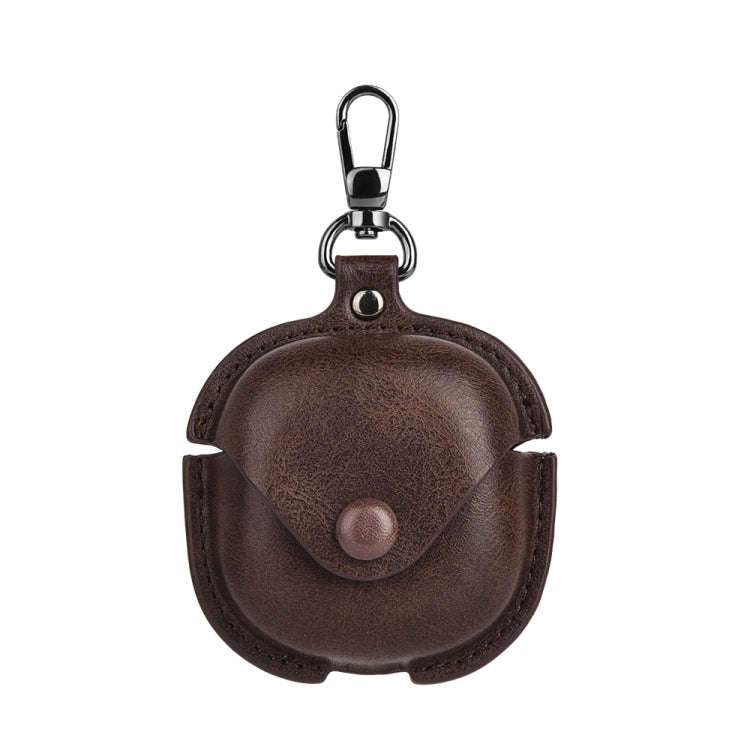 Leather TWS Earphone Protective Case with Hook, For Samsung Galaxy Buds Live / Pro