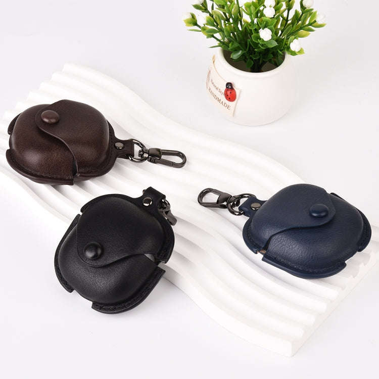 Leather TWS Earphone Protective Case with Hook, For Samsung Galaxy Buds Live / Pro
