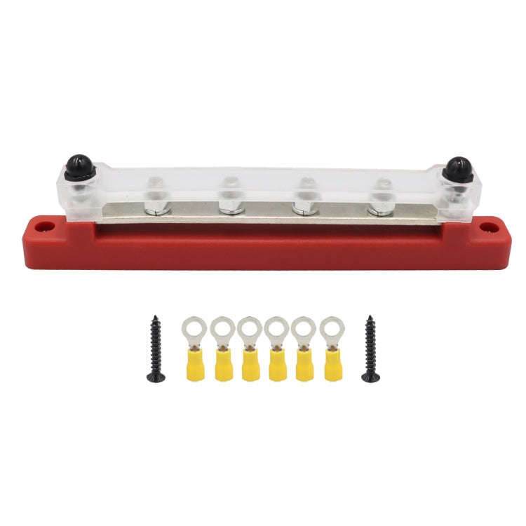 RV Yacht 150A High Current Single-row 4-way Busbar with 6pcs Terminals, CP-3123, CP-3124