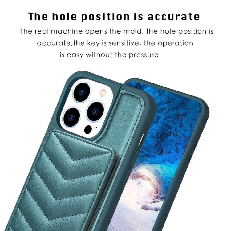 BF26 Wave Pattern Card Bag Holder Phone Case, For iPhone 14 Pro Max, For iPhone 15, For iPhone SE...