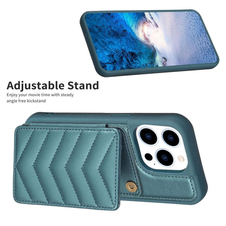 BF26 Wave Pattern Card Bag Holder Phone Case, For iPhone 14 Pro Max, For iPhone 15, For iPhone SE...