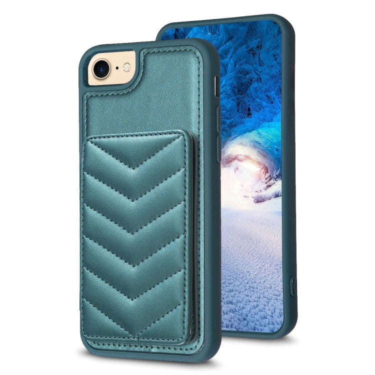 BF26 Wave Pattern Card Bag Holder Phone Case, For iPhone 14 Pro Max, For iPhone 15, For iPhone SE...