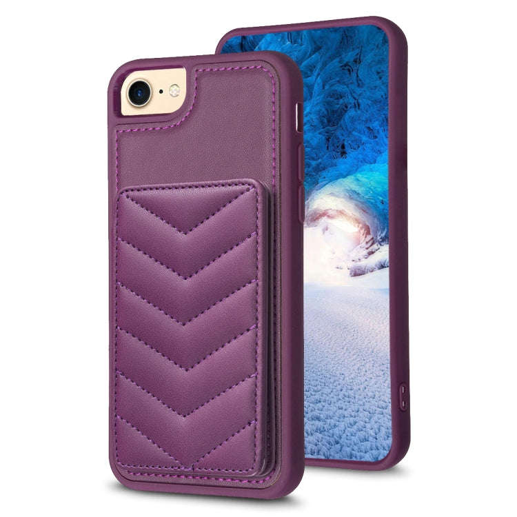BF26 Wave Pattern Card Bag Holder Phone Case, For iPhone 14 Pro Max, For iPhone 15, For iPhone SE...