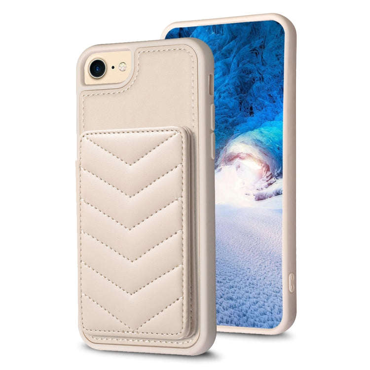 BF26 Wave Pattern Card Bag Holder Phone Case, For iPhone 14 Pro Max, For iPhone 15, For iPhone SE...