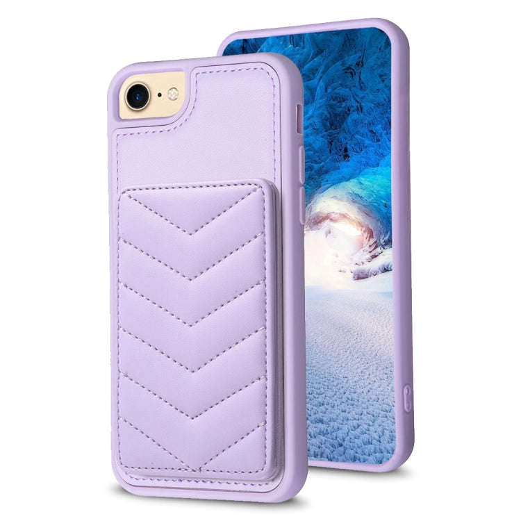 BF26 Wave Pattern Card Bag Holder Phone Case, For iPhone 14 Pro Max, For iPhone 15, For iPhone SE...