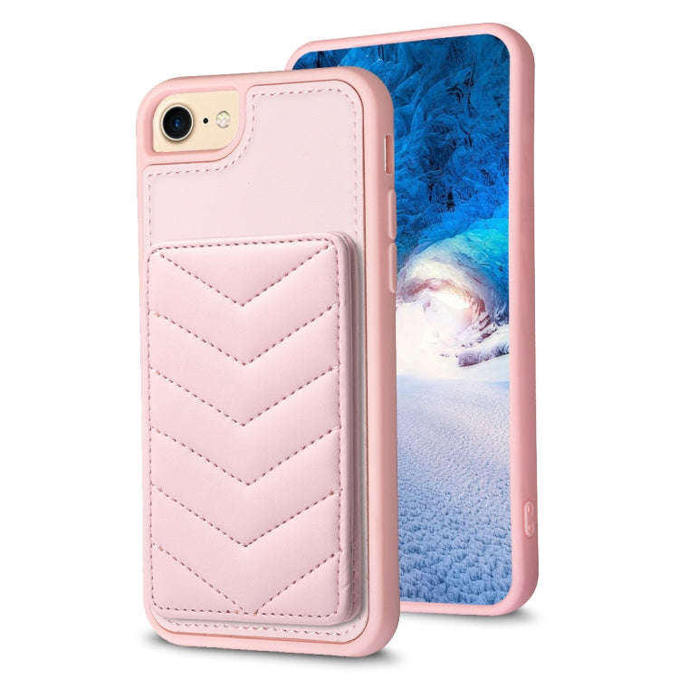 BF26 Wave Pattern Card Bag Holder Phone Case, For iPhone 14 Pro Max, For iPhone 15, For iPhone SE...