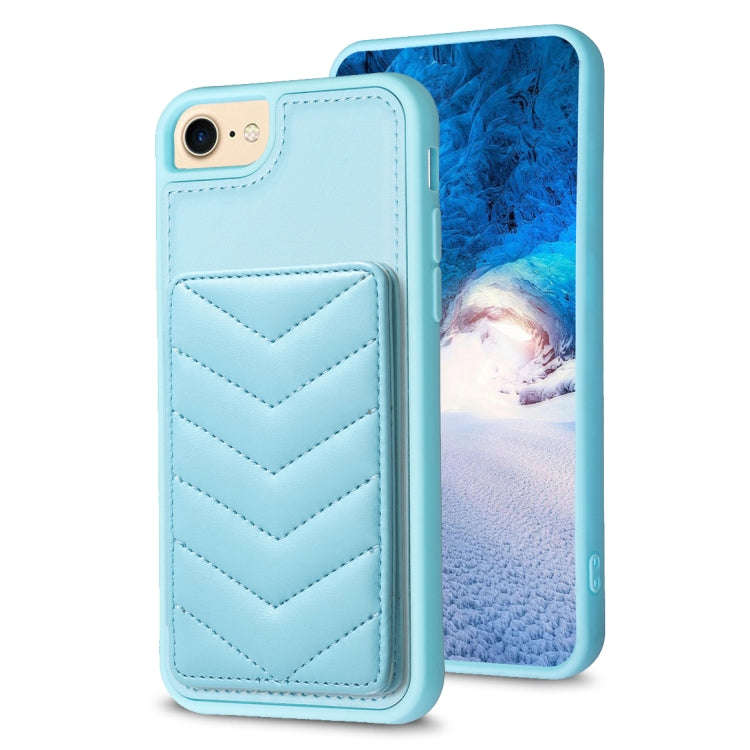 BF26 Wave Pattern Card Bag Holder Phone Case, For iPhone 14 Pro Max, For iPhone 15, For iPhone SE...