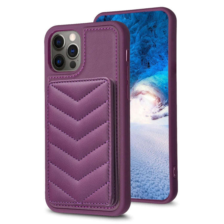 BF26 Wave Pattern Card Bag Holder Phone Case, For iPhone 14 Pro Max, For iPhone 15, For iPhone SE...