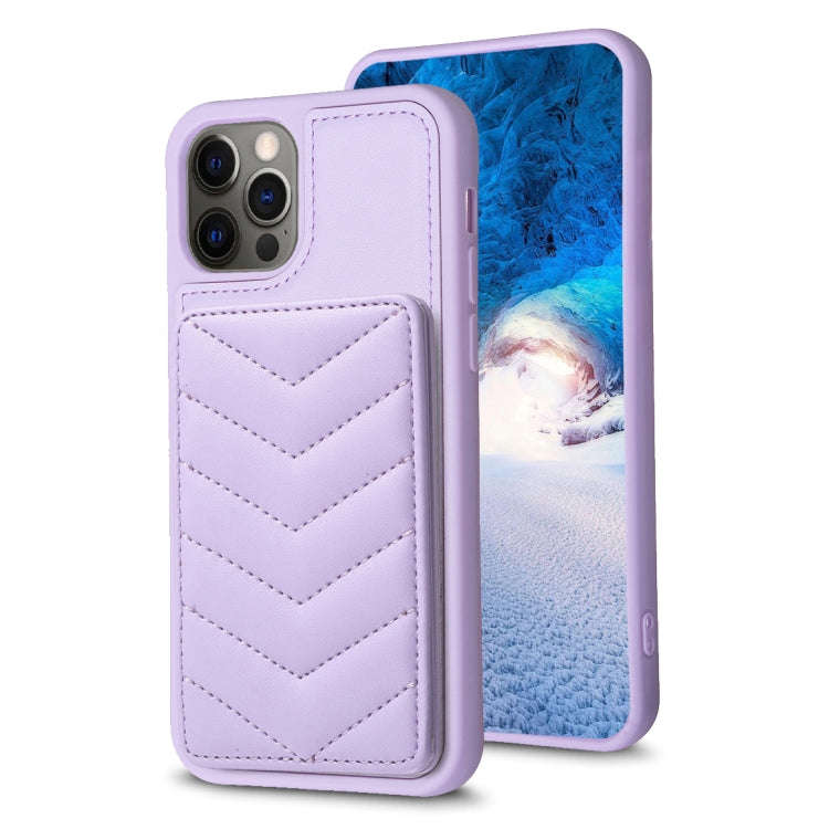BF26 Wave Pattern Card Bag Holder Phone Case, For iPhone 14 Pro Max, For iPhone 15, For iPhone SE...