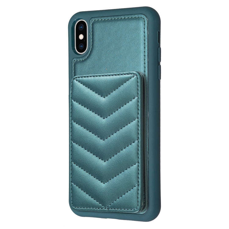 BF26 Wave Pattern Card Bag Holder Phone Case, For iPhone XS Max, For iPhone 8 Plus / 7 Plus