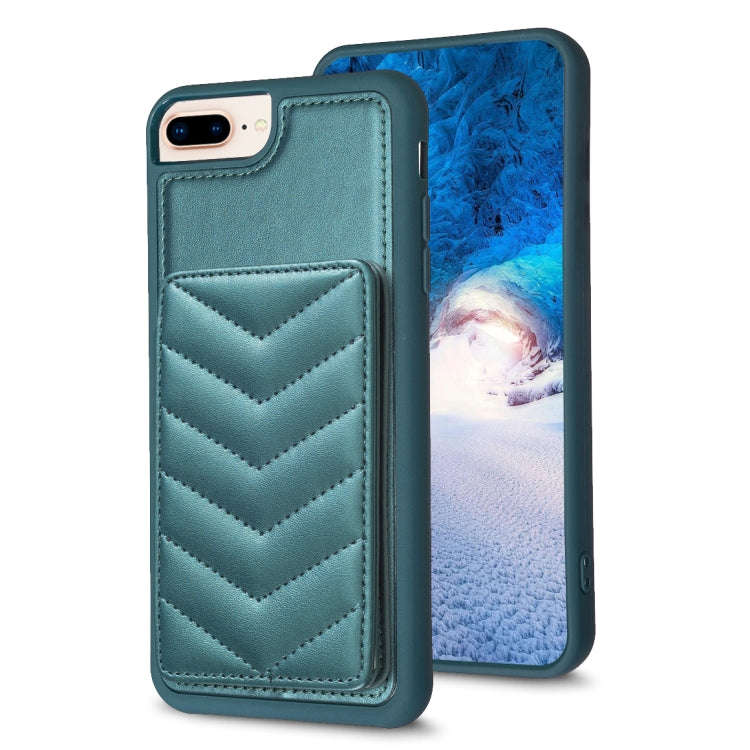 BF26 Wave Pattern Card Bag Holder Phone Case, For iPhone XS Max, For iPhone 8 Plus / 7 Plus