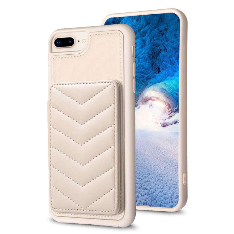 BF26 Wave Pattern Card Bag Holder Phone Case, For iPhone XS Max, For iPhone 8 Plus / 7 Plus