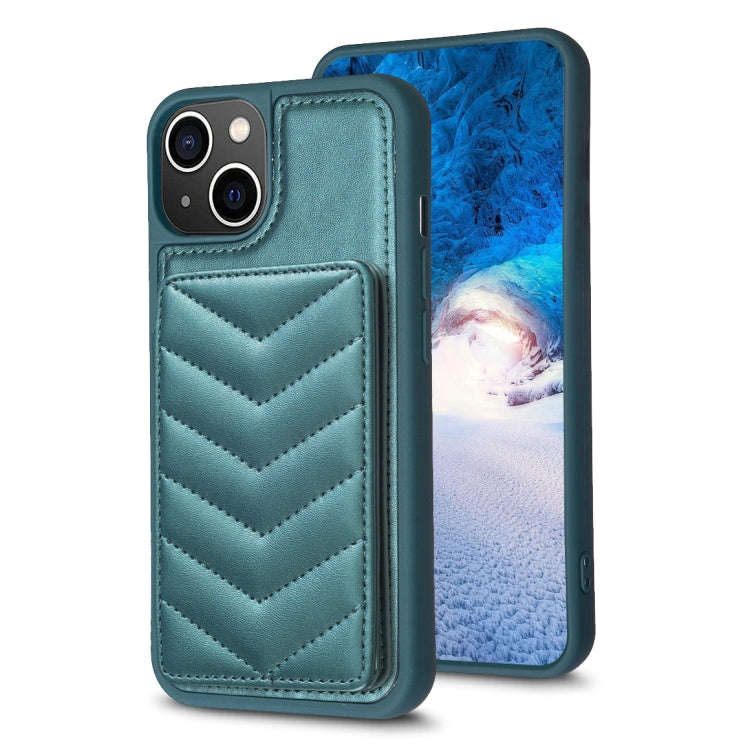 BF26 Wave Pattern Card Bag Holder Phone Case, For iPhone 14 Pro Max, For iPhone 15, For iPhone SE...
