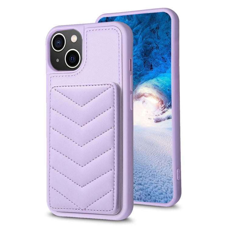 BF26 Wave Pattern Card Bag Holder Phone Case, For iPhone 14 Pro Max, For iPhone 15, For iPhone SE...