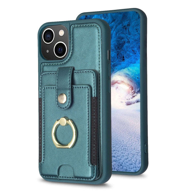 BF27 Metal Ring Card Bag Holder Phone Case, For iPhone 15 Pro Max, For iPhone 14 Plus, For iPhone...
