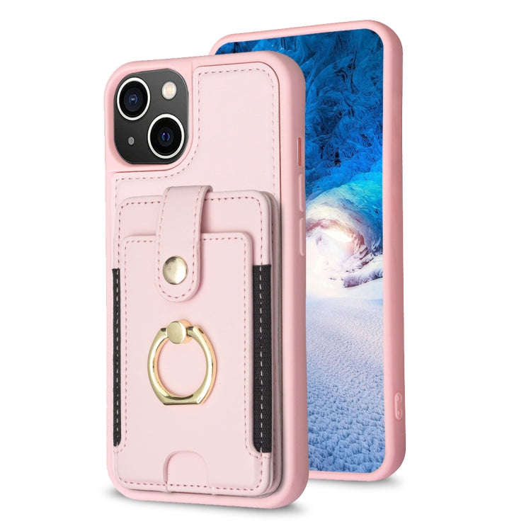 BF27 Metal Ring Card Bag Holder Phone Case, For iPhone 15 Pro Max, For iPhone 14 Plus, For iPhone...