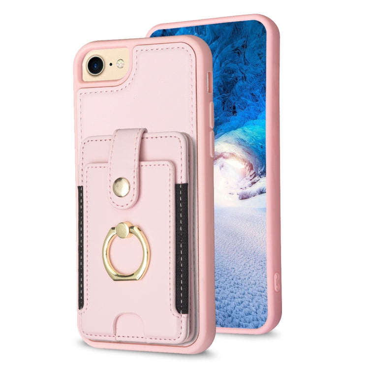 BF27 Metal Ring Card Bag Holder Phone Case, For iPhone 15, For iPhone 14 Pro Max, For iPhone SE 2...