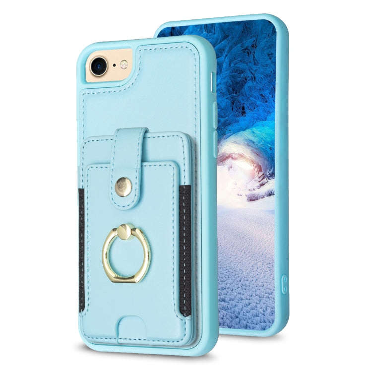 BF27 Metal Ring Card Bag Holder Phone Case, For iPhone 15, For iPhone 14 Pro Max, For iPhone SE 2...