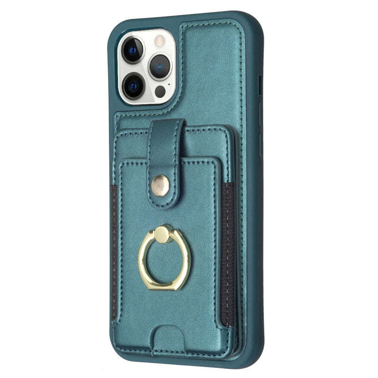 BF27 Metal Ring Card Bag Holder Phone Case, For iPhone 12 Pro Max, For iPhone 11 Pro Max, For iPh...