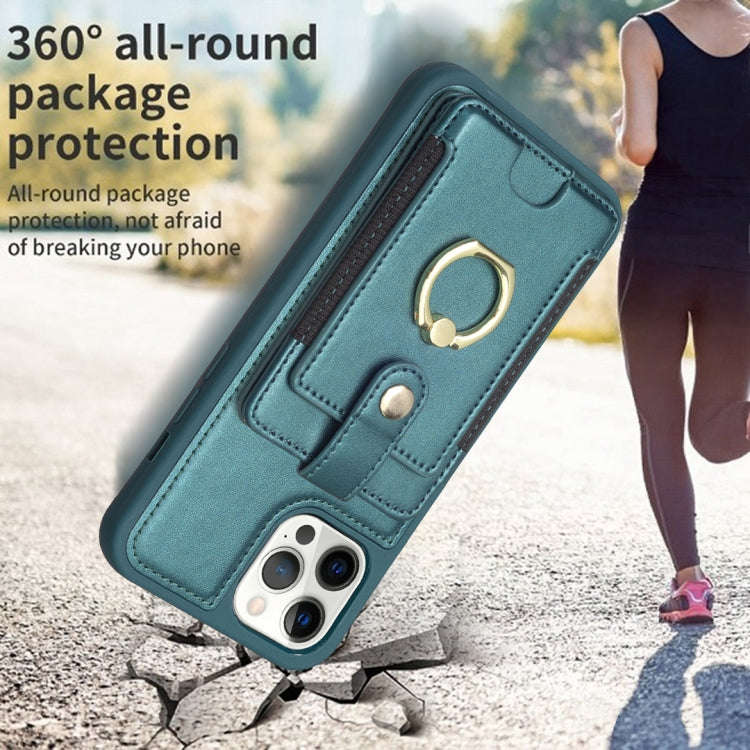 BF27 Metal Ring Card Bag Holder Phone Case, For iPhone 12 Pro Max, For iPhone 11 Pro Max, For iPh...