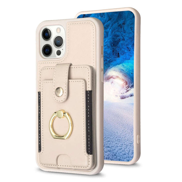 BF27 Metal Ring Card Bag Holder Phone Case, For iPhone 12 Pro Max, For iPhone 11 Pro Max, For iPh...