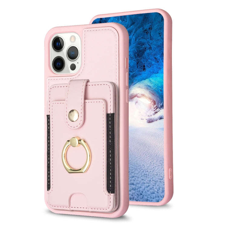 BF27 Metal Ring Card Bag Holder Phone Case, For iPhone 12 Pro Max, For iPhone 11 Pro Max, For iPh...