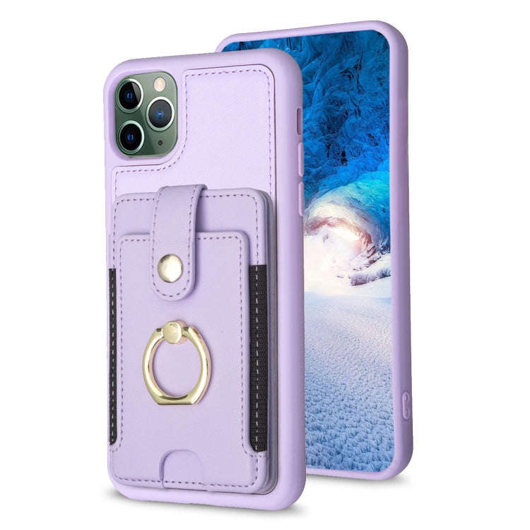 BF27 Metal Ring Card Bag Holder Phone Case, For iPhone 12 Pro Max, For iPhone 11 Pro Max, For iPh...