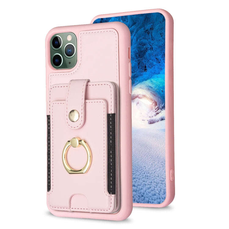 BF27 Metal Ring Card Bag Holder Phone Case, For iPhone 12 Pro Max, For iPhone 11 Pro Max, For iPh...