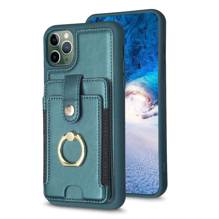 BF27 Metal Ring Card Bag Holder Phone Case, For iPhone 12 Pro Max, For iPhone 11 Pro Max, For iPh...