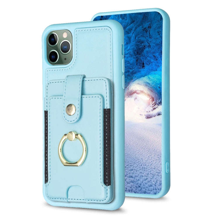 BF27 Metal Ring Card Bag Holder Phone Case, For iPhone 12 Pro Max, For iPhone 11 Pro Max, For iPh...