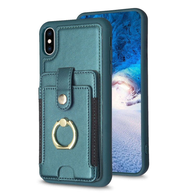 BF27 Metal Ring Card Bag Holder Phone Case, For iPhone 12 Pro Max, For iPhone 11 Pro Max, For iPh...