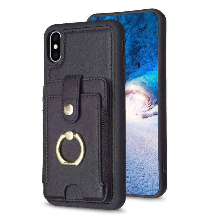 BF27 Metal Ring Card Bag Holder Phone Case, For iPhone 12 Pro Max, For iPhone 11 Pro Max, For iPh...