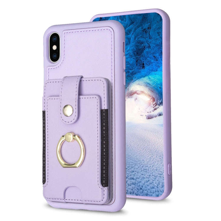 BF27 Metal Ring Card Bag Holder Phone Case, For iPhone 12 Pro Max, For iPhone 11 Pro Max, For iPh...