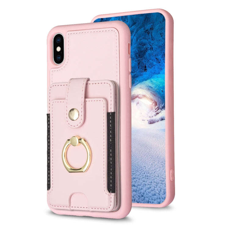 BF27 Metal Ring Card Bag Holder Phone Case, For iPhone 12 Pro Max, For iPhone 11 Pro Max, For iPh...