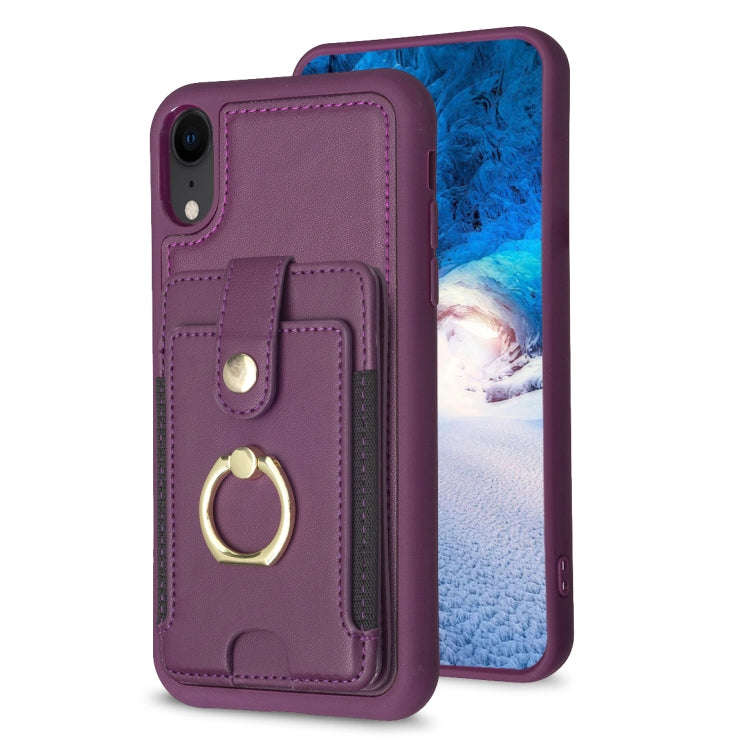 BF27 Metal Ring Card Bag Holder Phone Case, For iPhone 12 Pro Max, For iPhone 11 Pro Max, For iPh...