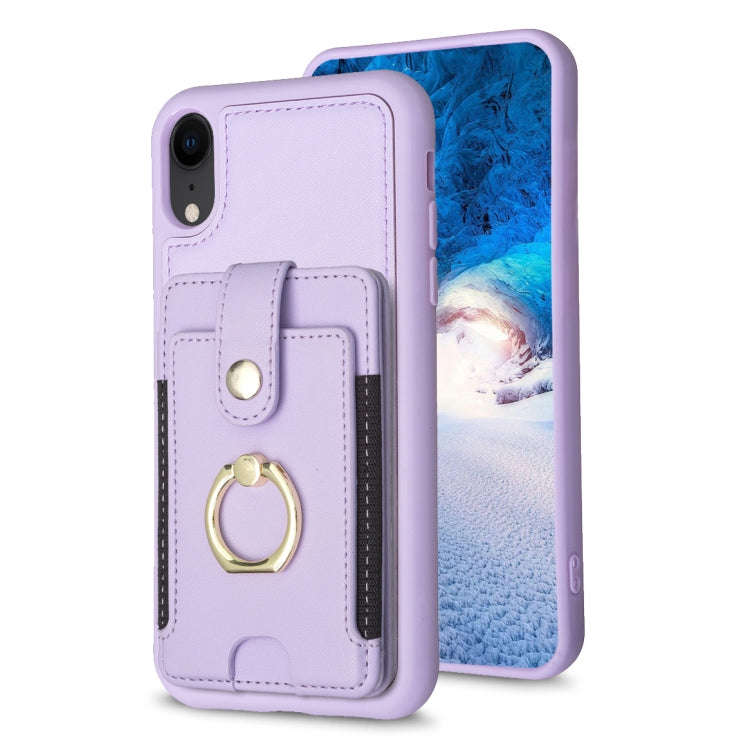 BF27 Metal Ring Card Bag Holder Phone Case, For iPhone 12 Pro Max, For iPhone 11 Pro Max, For iPh...