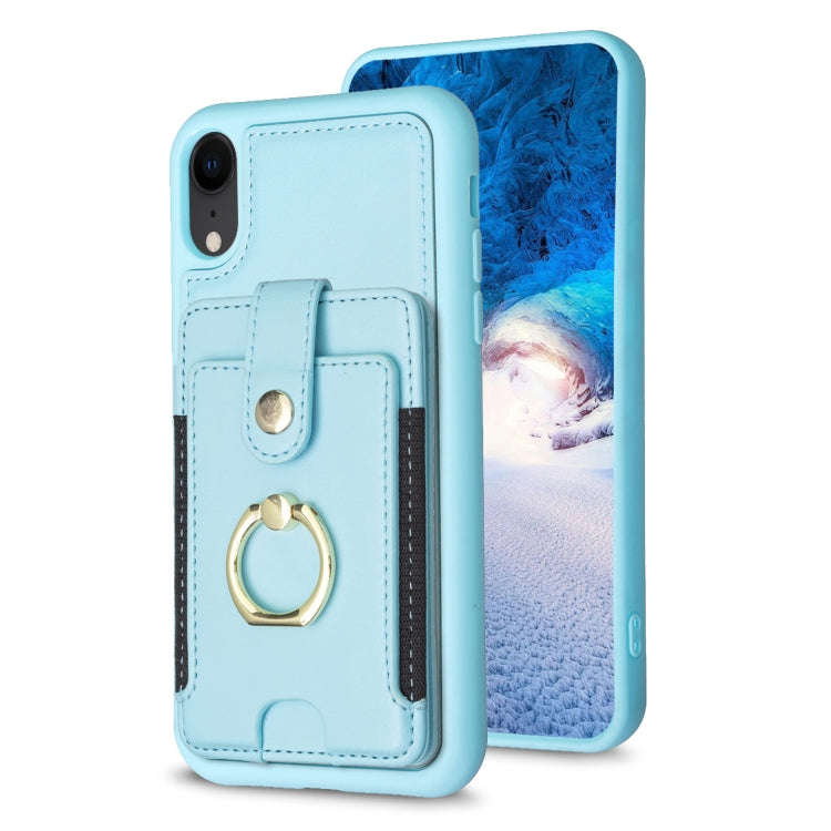 BF27 Metal Ring Card Bag Holder Phone Case, For iPhone 12 Pro Max, For iPhone 11 Pro Max, For iPh...