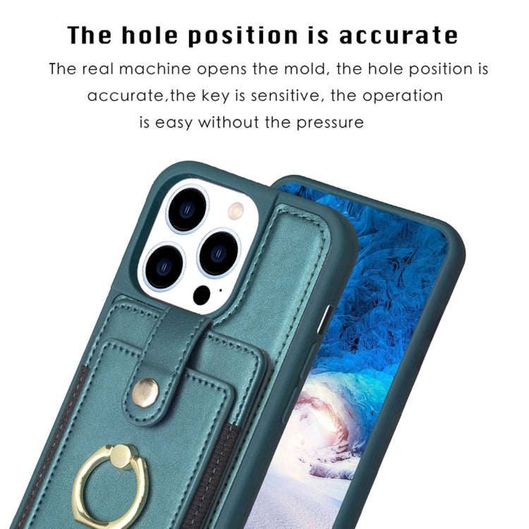 BF27 Metal Ring Card Bag Holder Phone Case, For iPhone 15 Pro Max, For iPhone 14 Plus, For iPhone...