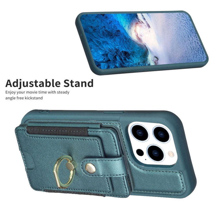 BF27 Metal Ring Card Bag Holder Phone Case, For iPhone 15 Pro Max, For iPhone 14 Plus, For iPhone...